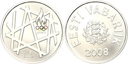 470 10 Krooni, 2008, XXIX. Olympiade In Beijing, KM 48, Schön 49, Im Etui Mit Kapsel Und Zertifikat, PP. Auflage Nur 10. - Estland