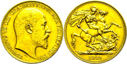 524 2 Pounds, Gold, 1902, Edward VII., London, 16,01 G, Schl. 472, Fb. 399, Minimale Randfehler, Vz.  Vz - Sonstige & Ohne Zuordnung