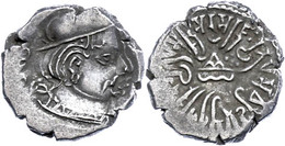 533 Westliche Satrapen, Drachme (2,25g), Ca. 2./3. Jhd.. Av: Kopf Mit Mütze Nach Rechts. Rev: Hügel Geformt Aus Drei Bög - India