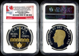 562 5 Cents, 2015, Canadian Nickel Legacy, In Slab Der NGC Mit Der Bewertung PF70 Ultra Cameo, Early Releases, Flag Labe - Canada