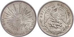 586 Peso, 1900, Zacatecas, ZsFZ, KM 409.3, Abrieb Auf Avers, Stempelfehler, Vz-st.  Vz-st - Mexiko