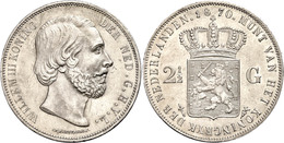 608 2 1/2 Gulden, 1870, Wilhelm III., Schulman 596, Avers Etwas Berieben, Kl. Rf., Vz+. - Sonstige & Ohne Zuordnung