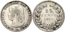 611 25 Cent, 1893, Wilhelmina, Schulman 848, S-ss.  S-ss - Sonstige & Ohne Zuordnung