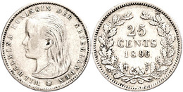 615 25 Cent, 1896, Wilhelmina, Schulman 851, Ss.  Ss - Sonstige & Ohne Zuordnung
