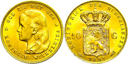 616 10 Gulden, Gold, 1897, Wilhelmina, Fb. 347, Kl. Rf., Vz.  Vzz - Sonstige & Ohne Zuordnung