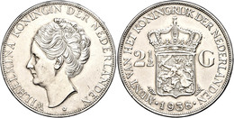 625 2 1/2 Gulden, 1938, Wilhelmina, Schulman 790, Kl. Rf., Vz.  Vz - Sonstige & Ohne Zuordnung