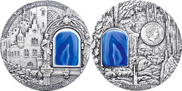 632 2 Dollars, 2012, Crystal Art - Secrets Of Lichtenstein, 2 Unze Silber, Oxidiert, Etui Mit OVP Und Zertifikat, St. Au - Niue