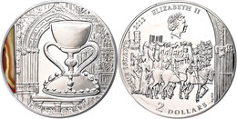 643 2 Dollars, 2013, Heiliger Gral, 2 Unzen Silber, Etui Mit OVP Und Zertifikat, PP. Auflage Nur 1.500 Stück.  PP - Niue