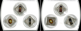 721 3x 10 Dollars, 2011, Holy Windows - Santiago De Copostela, Stpatricks Kathedrale Und St. Petersdom, Je 50g Silber, A - Palau