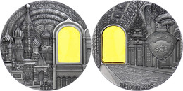 733 10 Dollars, 2012, Mineral Art - Kreml Moskau, 2 Unzen Silber, Antik Finish, Stein, In Kapsel Mit Zertifikat, St. Auf - Palau