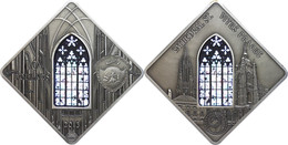 739 10 Dollars, 2013, Holy Windows - St. Vitus Prague, 50g Silber, Antik Finish, Etui Mit OVP Und Zertifikat, St. Auflag - Palau