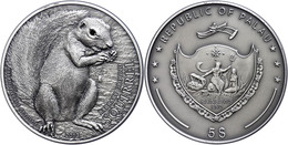 747 5 Dollars, 2013, Graues Eichhörnchen, 1 Unze Silber, Antik Finish, Mit Swarovski, Etui Mit OVP Und Zertifikat, St. A - Palau