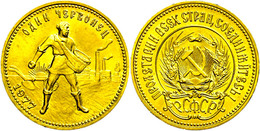 766 10 Rubel, Gold, 1977, Tscherwonetz, Fb. 181a, Vz-st.  Vz-st - Russland