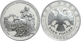 786 3 Rubel, Silber, 2000, 140 Jahre Russische Staatsbank, Parch. 1083, In Kapsel, PP. Auflage 3000 Exemplare!  PP - Russia