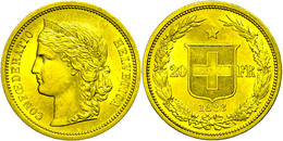 799 20 Franken, Gold, 1883, Fb. 495, HMZ 2-1194 A, Vz.  Vz - Sonstige & Ohne Zuordnung