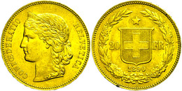 801 20 Franken, Gold, 1890, Fb. 495, Rf., Vz.  Vz - Sonstige & Ohne Zuordnung