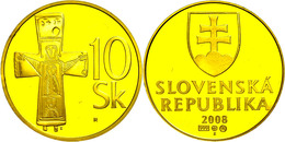 806 10 Kronen, Gold, 2008, 15,55g Fein, Mit Zertifikat In Ausgabeschatulle Aus Massivem Holz. Selten! Auflage Nur 3800 S - Slowakei