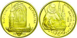 807 5000 Kronen, Gold, 2008, Krönung Matthias II., KM 89, In Ausgabeschatulle, PP.  PP - Slovakia