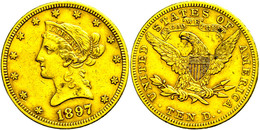 822 10 Dollars, 1897, Philadelphia, Fb. 158, Ss.  Ss - Sonstige & Ohne Zuordnung