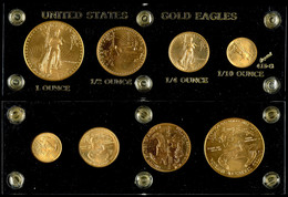 829 Set Zu 1/10, 1/4, 1/2 Und 1 Unze, Gold, 1986, American Eagle, Insgesamt 57,52g Fein, In Acrylplatte, St.  St - Sonstige & Ohne Zuordnung