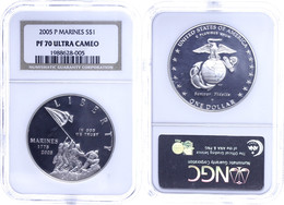 847 Dollar, 2005, P, Marines, In Slab Der NGC Mit Der Bewertung PF70 Ultra Cameo. - Sonstige & Ohne Zuordnung