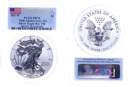 852 Dollar, 2011, P, Silver Eagle, In Slab Der PCGS Mit Der Bewertung PR70, 25. Jubiläums Set, Reverse Proof, First Stri - Sonstige & Ohne Zuordnung