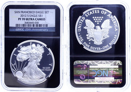 870 Dollar, 2012, S, Silver Eagle, In Slab Der NGC Mit Der Bewertung PF70 Ultra Cameo, Black Core. - Sonstige & Ohne Zuordnung