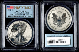 872 Dollar, 2012, S, Silver Eagle, In Slab Der PCGS Mit Der Bewertung PR70, 75. Jahrestag SF Mint Set, Revers Proof, Fir - Sonstige & Ohne Zuordnung