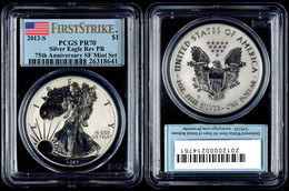 873 Dollar, 2012, S, Silver Eagle, In Slab Der PCGS Mit Der Bewertung PR70, 75. Jahrestag SF Mint Set, Revers Proof, Fir - Sonstige & Ohne Zuordnung