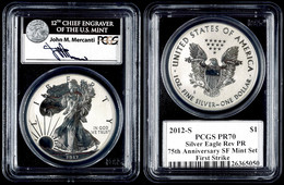 876 Dollar, 2012, S, Silver Eagle, In Slab Der PCGS Mit Der Bewertung PR70, 75. Jahrestag SF Mint Set, Revers Proof, Fir - Sonstige & Ohne Zuordnung