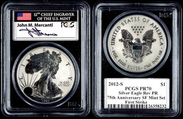 877 Dollar, 2012, S, Silver Eagle, In Slab Der PCGS Mit Der Bewertung PR70, 75. Jahrestag SF Mint Set, Reverse Proof, Fi - Sonstige & Ohne Zuordnung