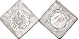 1070 Anhalt, 2 Mark (21,50g), 1876, Probe In Silber Auf Viereckiger Klippe, Schaaf 2 M / G 3 Var., Erstabschlag.  EA - Sonstige & Ohne Zuordnung