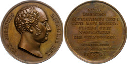 1075 Bayern, Maximilian I. Joseph, Bronzemedaille (Dm. Ca. 42mm, Ca. 44,69g), 1830, Von Dietelbach. Av: Kopf Nach Rechts - Sonstige & Ohne Zuordnung