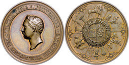 1078 Württemberg, Wilhelm I., Bronzemedaille (Dm. Ca. 45,20mm, Ca. 52,93g), O.J. (ab 1858), Signiert G.A. Dietelbach, Fü - Sonstige & Ohne Zuordnung