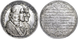 1085 Niederlande, Silbermedaille (Dm. Ca. 47mm, Ca. 35,47g), O.J. (1674), Unsigniert, Auf Die Ermordung Der Gebrüder Joh - Autres & Non Classés