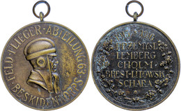 1104 1. Weltkrieg: Bronzene Erinnerungsmedaille Der "Feld-Flieger-Abteilung 63 - Beskidenkorps", 45 Mm, Vs. Flieger Mit  - Sonstige & Ohne Zuordnung