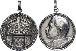 1106 Preußen, Silbermedaille Wilhelm II. Zum 25jährigen Regierungsjubiläum, Von Lauer Nürnberg, Ca. 20 G, Durchmesser 33 - Sonstige & Ohne Zuordnung