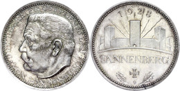 1109 Silbermedaille (Dm 35mm, 25,05g), 1928, Paul Von Hindenburg, Von O. Glöckler, Auf Das Tannenberg-Denkmal, Rand Punz - Sonstige & Ohne Zuordnung