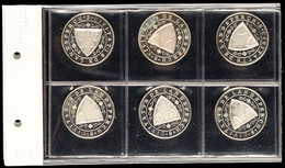 1112 Silbermedaille, 1975, 550 Jahre Landsberger Bayertor, 6 Stück, Je 35 Mm, 986er Silber, 19,9 G, PP  PP - Sonstige & Ohne Zuordnung