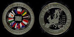 1117 1 Kg Silbermedaille, 2004, Erste Farb-Gedenkprägung Zur EU Erweiterung, (Dm 98mm, 999er Silber), Av: Neben Europa-F - Sonstige & Ohne Zuordnung