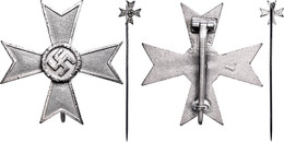 1168 Kriegsverdienstkreuz 1. Klasse, Buntmetall Versilbert Mit Aufpolierten Kanten, Rückseitig Herstellermarkierung "3"  - Other & Unclassified