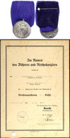 1232 Verleihungsurkunde Eines Unteroffiziers Des 18. (M.G.) Inf. Regt. 4, Für Die Dienstauszeichnung 4. Klasse Für 4jähr - Documents