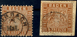 1256 9 Kreuzer Rötlichbraun Je Ein Mal Tadellos Gestempelt Bzw. Auf Briefstück, Mi. 200.-, Katalog: 15 O/BS - Sonstige & Ohne Zuordnung