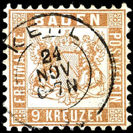1263 9 Kreuzer Hellocker Mit DKr. "KEHL 24 Nov.", Kabinett, Signiert Stegmüller BPP, Mi. 100.-, Katalog: 20b O - Sonstige & Ohne Zuordnung