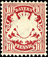 1287 10 Kreuzer Dunkelrot Tadellos Ungebraucht Mit Vollem Originalgummi Und Winziger Erstfalzspur, Mi. 240.-, Katalog: 3 - Other & Unclassified