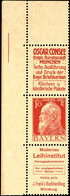 1308 "Oscar Consee" + 10 Pfg Luitpold + "Modernes Leihinstitut J. Franks Buchhandlung Würzburg", Senkrechter Zusammendru - Sonstige & Ohne Zuordnung