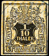 1361 1/10 Th./3 Sgr., Netzwerk Orange, Lupen Bis Breitrandig, Gestempelt, Tadellos, Sign. Jäschke -L. BPP, Mi. 200,-, Ka - Hannover