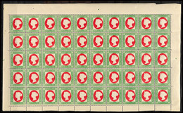 1382 1 1/2 Sch. Berliner Neudruck 1884, 50 Stück Ohne Falz Im Bogen Mit Verkürzten Bogenrändern. Die Auflage Dieses BND  - Helgoland