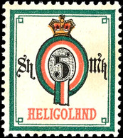 1388 5 Mk. Wertziffer Im Oval, Postfrisch Mit Voller Originalgummierung, Unsigniert, Gut Gezähnt, Gummibräunung Vorderse - Helgoland