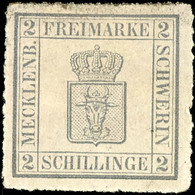 1395 2 Schilling Dunkelgrau Tadellos Ungebraucht, Mi. 180.-, Katalog: 6b * - Mecklenburg-Schwerin